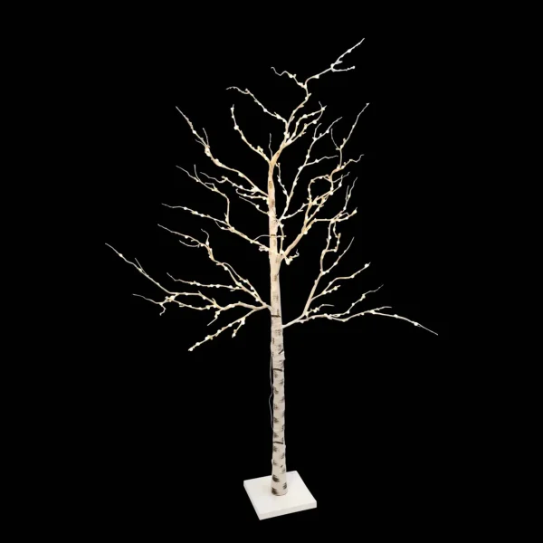 Gerson International 7 Ft Tall Birch Tree With 250 Warm Led Lights, Holiday Decor
