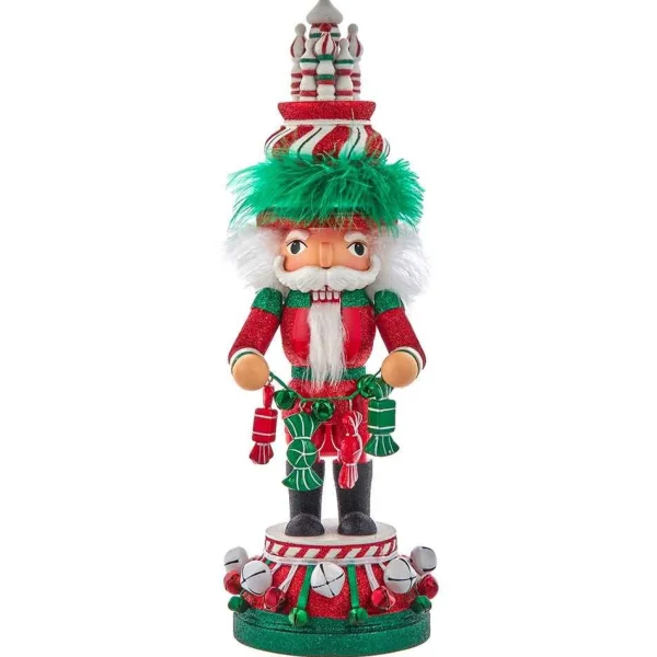 Kurt Adler 15-Inch Hollywood Nutcrackers™ Red, White And Green Candy Tower Hat Nutcracker