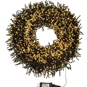 Kurt Adler 3000-Light 98-Foot Cluster Garland With Warm White Led Lights