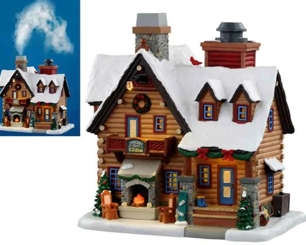 Lemax Village Collection Thicket Falls Cabin, With 4.5V Adaptor #05698