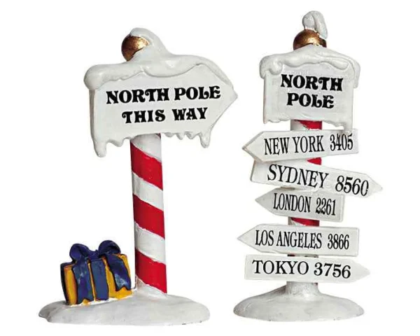 Lemax Village Collection North Pole Signs, Set Of 2 #64455