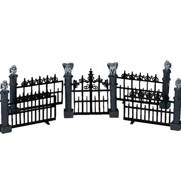 Lemax Village Collection Gargoyle Fence, Set Of 5 #44139